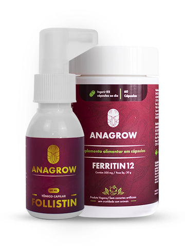 Kit Antiqueda e Crescimento Acelerado | FOLLISTIN + FERRITIN12
