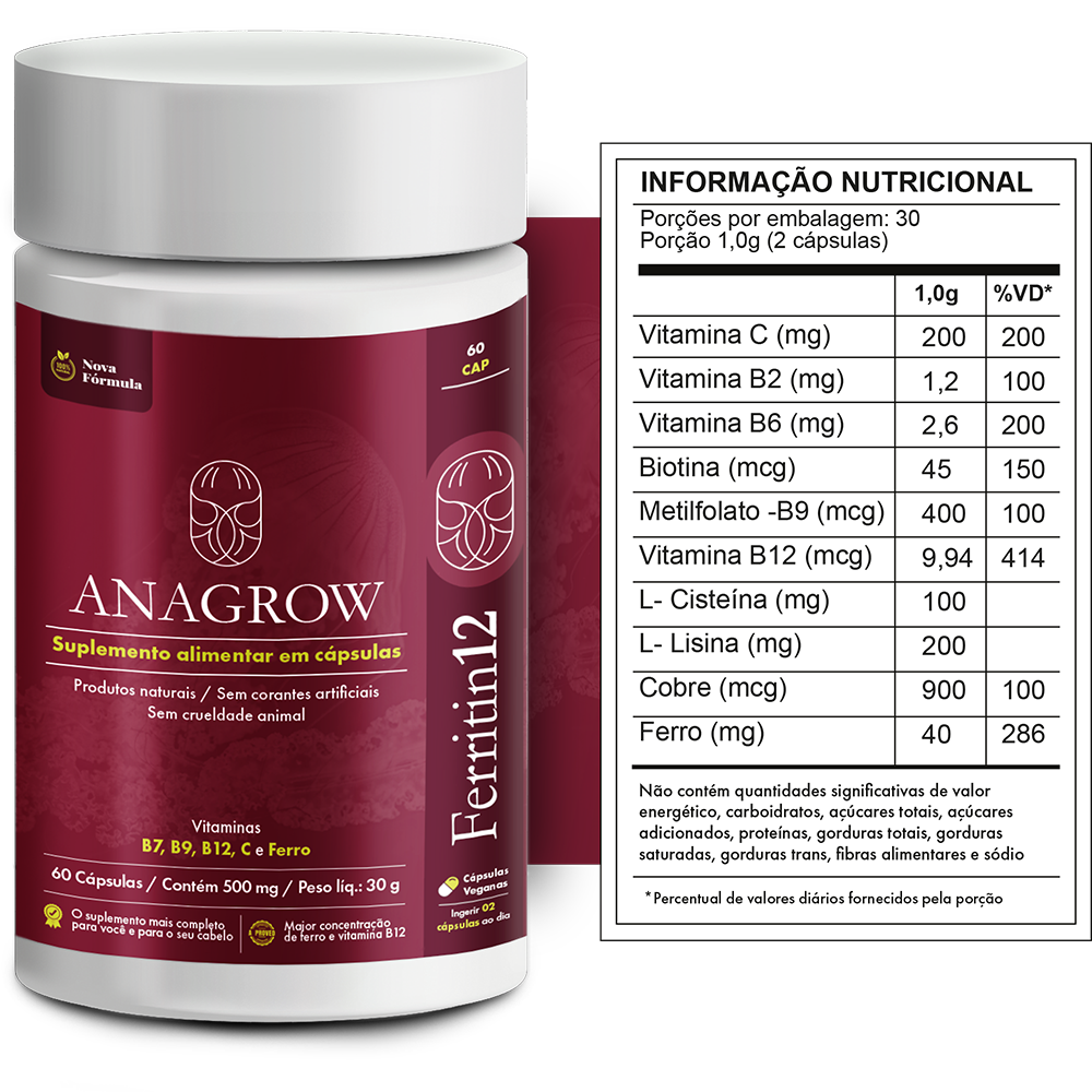 Conheça o Ferritin 12 - Suplemento para seu cabelo – Anagrow Suplementos